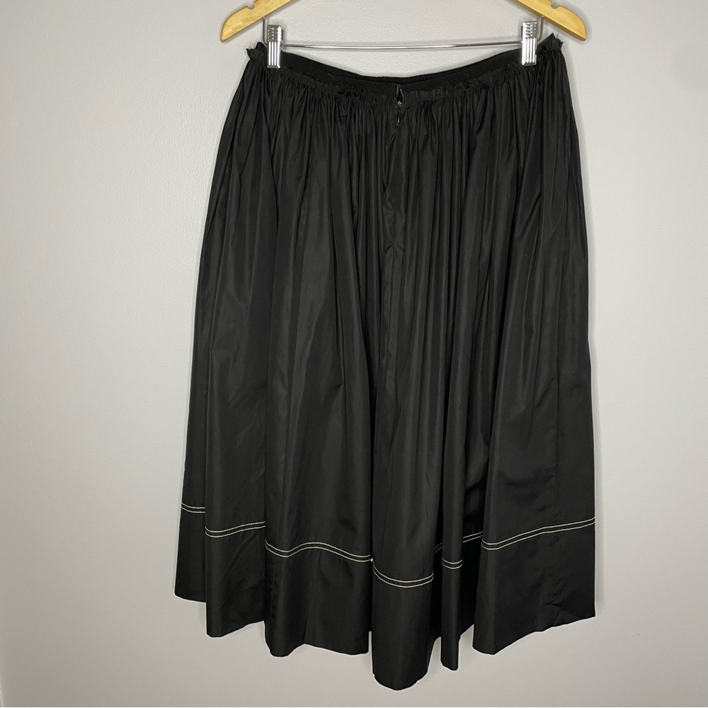 KHAITE Pleated Cotton-Poplin Midi Skirt In Black Women’s 12 - Picture 5 of 10